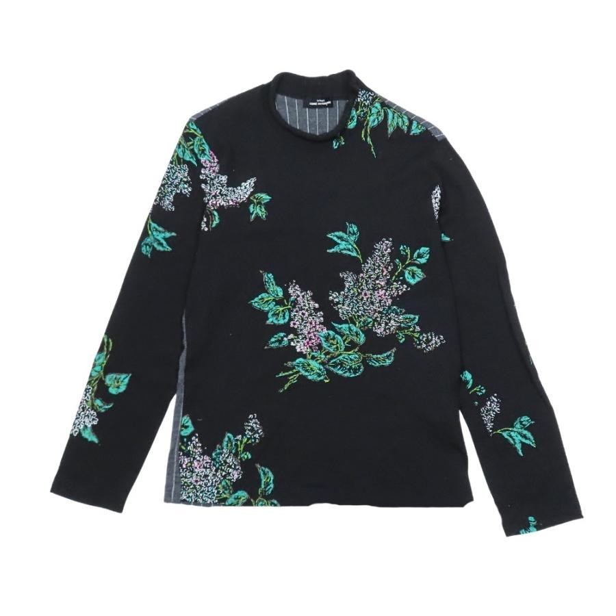 COMME des GARCONS 90s Tricot Vintage Long Sleeve Knit Sweater Floral Print