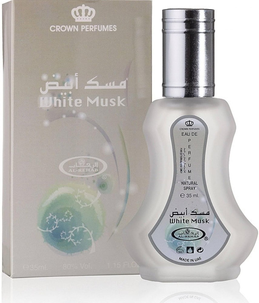Al-Rehab White Musk Eau De Natural Perfume Spray 35ml – Soft Clean Long Lasting.