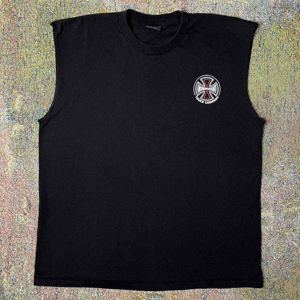 Vintage Independent Truck Co Skateboard Tank Top Muscle Shirt Black XL Cut Off