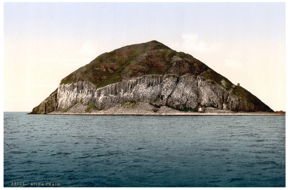 5681.Ailsa craig.island hill in middle of ocean.POSTER.Decoration.Graphic Art