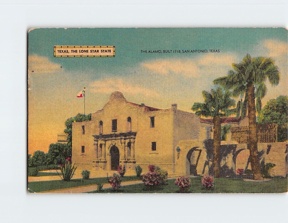Postcard The Alamo San Antonio Texas - The Lone Star State