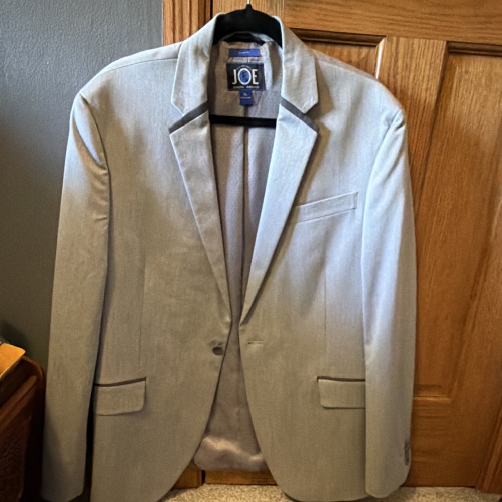 Joseph Abboud Slim Fit XL Gray Solid Notch Lapel Men's Blazer