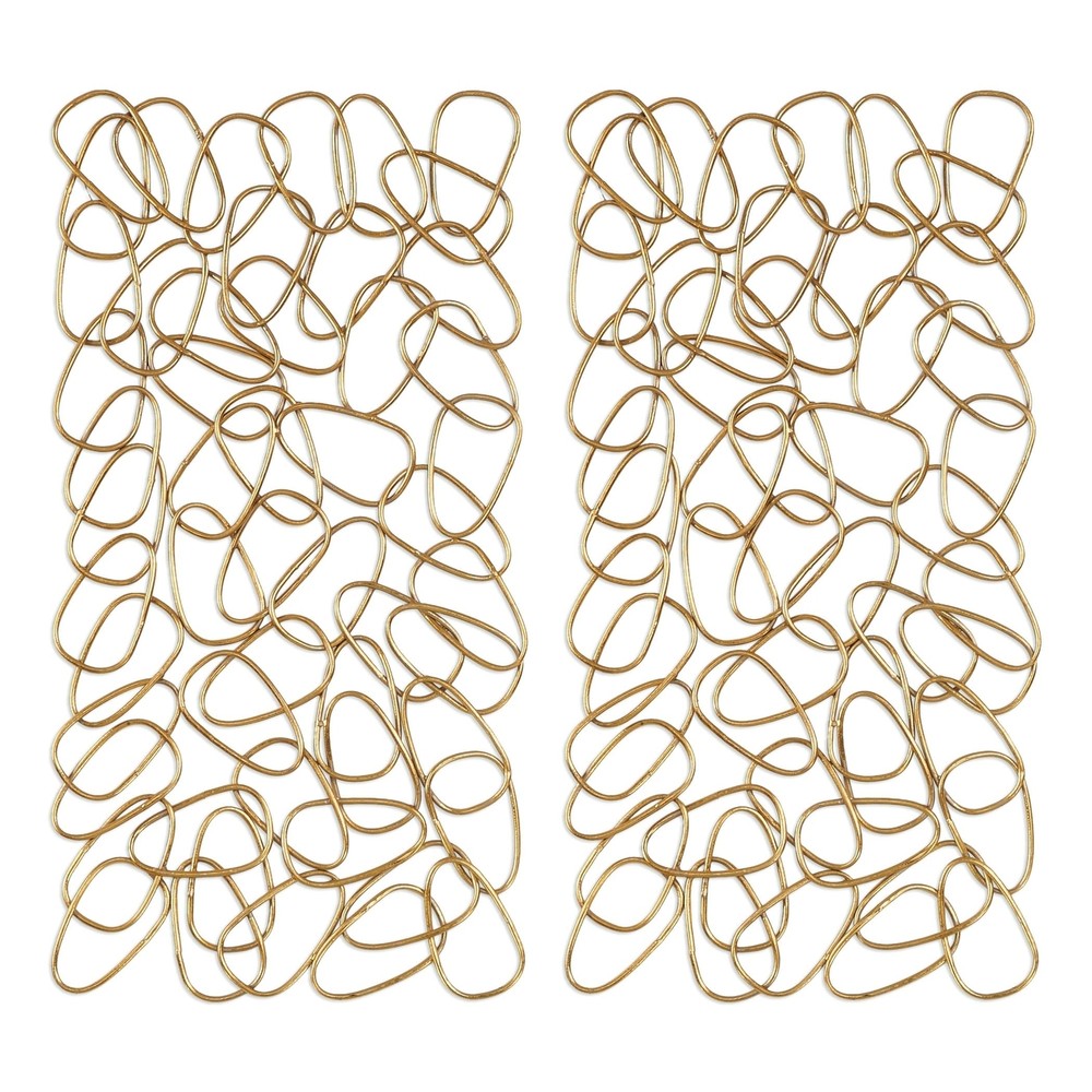 Uttermost In The Loop Gold and Silver Wall Art Set of 2