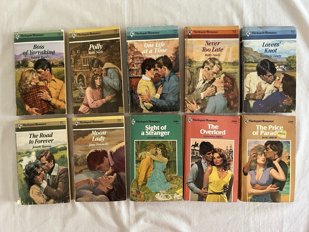 Vintage 1980s Harlequin Romance - 10 titles