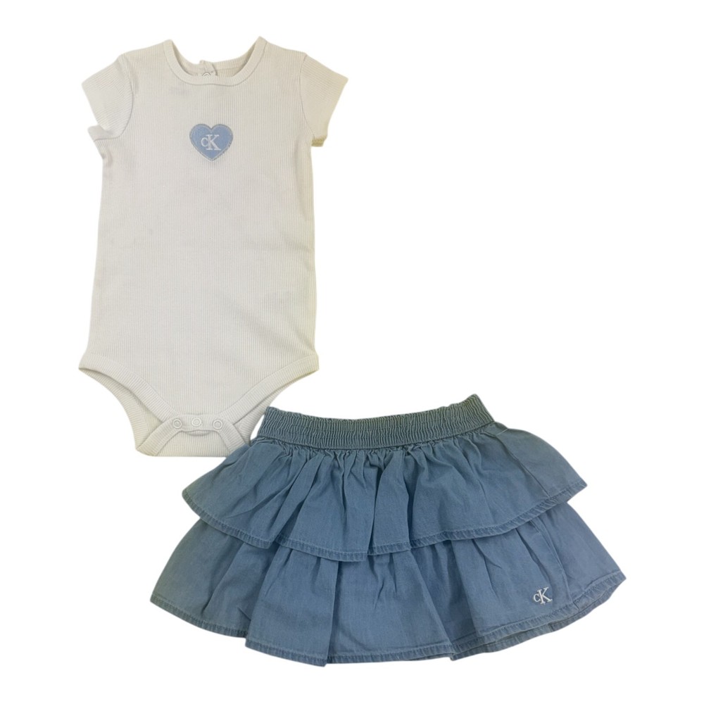 Calvin Klein Girls  2 Piece Skirt  Set  Size  3-6M, 6-9M, 12M, 18M, 24M