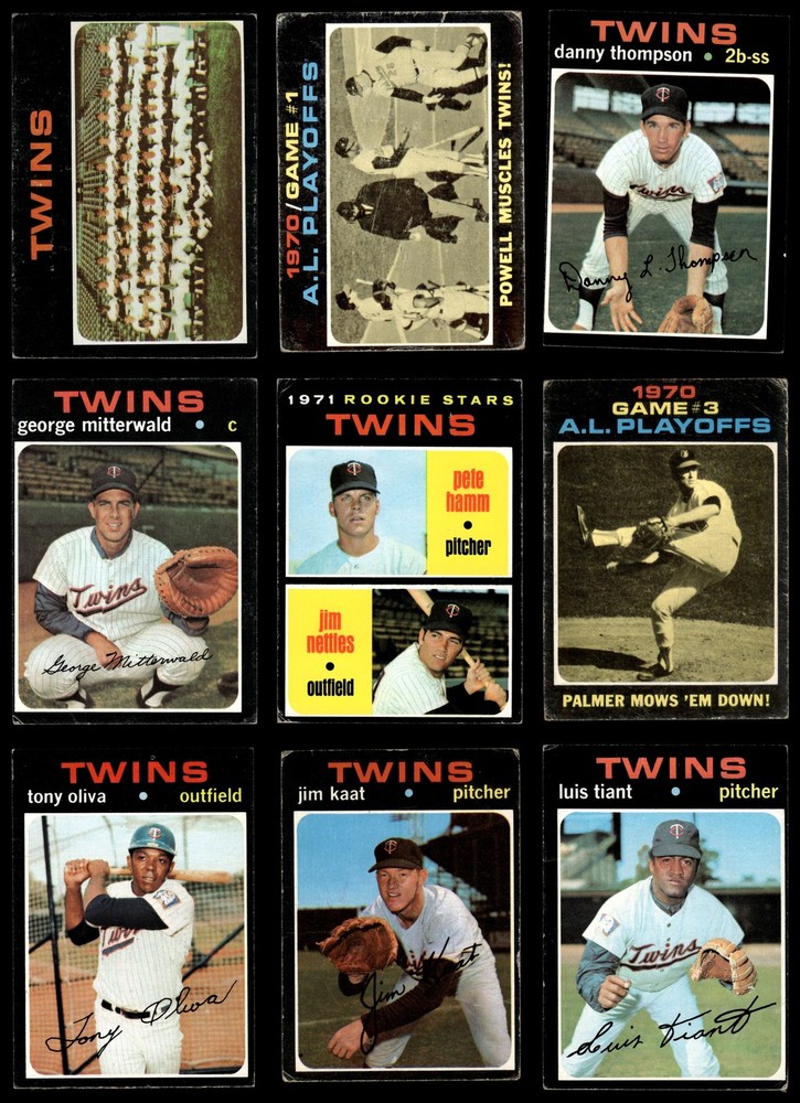 1971 Topps Minnesota Twins Near Team Set 2.5 - GD+ 7193090 (17 / 38 cards)