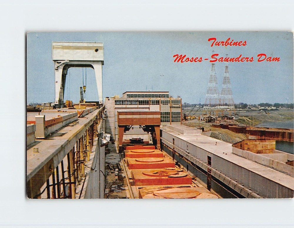 Postcard Turbines Moses Saunders Dam St. Lawrence Seaway
