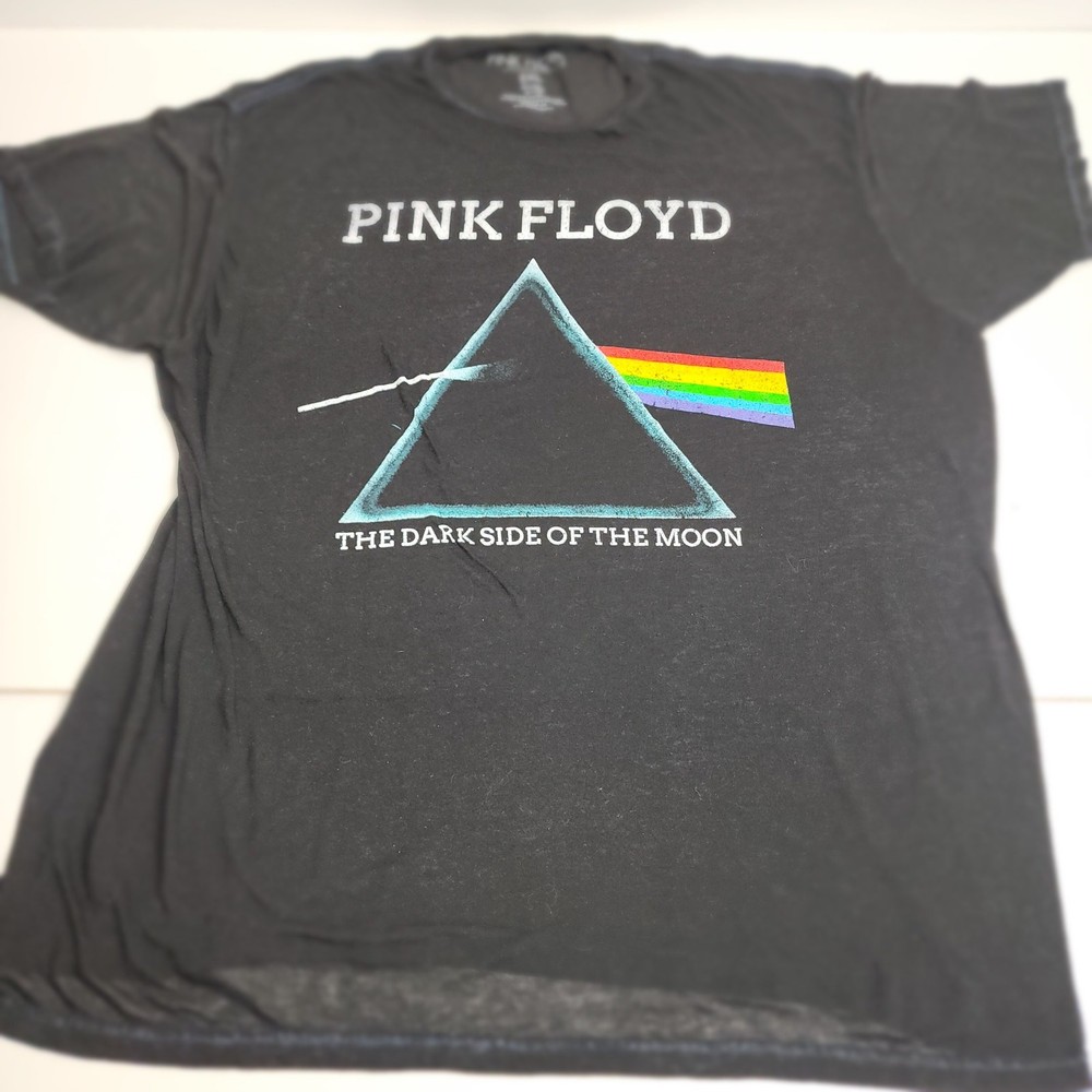 Pink Floyd Dark Side Of The Moon Black Super Thin T-Shirt Men's Size 2XL