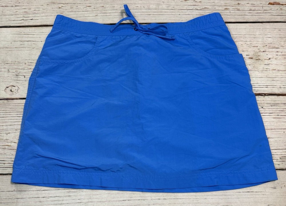 LL Bean Athletic Nylon Skirt Women’s Sz M Blue