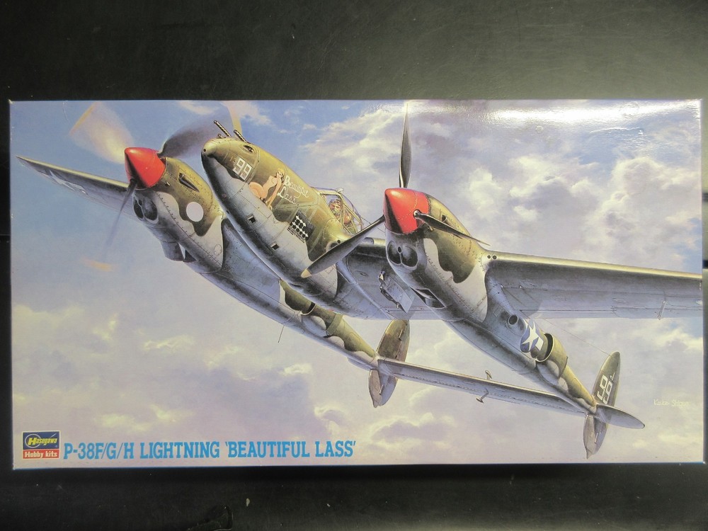 HASEGAWA 1/48 LOCKHEED P-38F/G/H LIGHTNING  #JT3  vintage