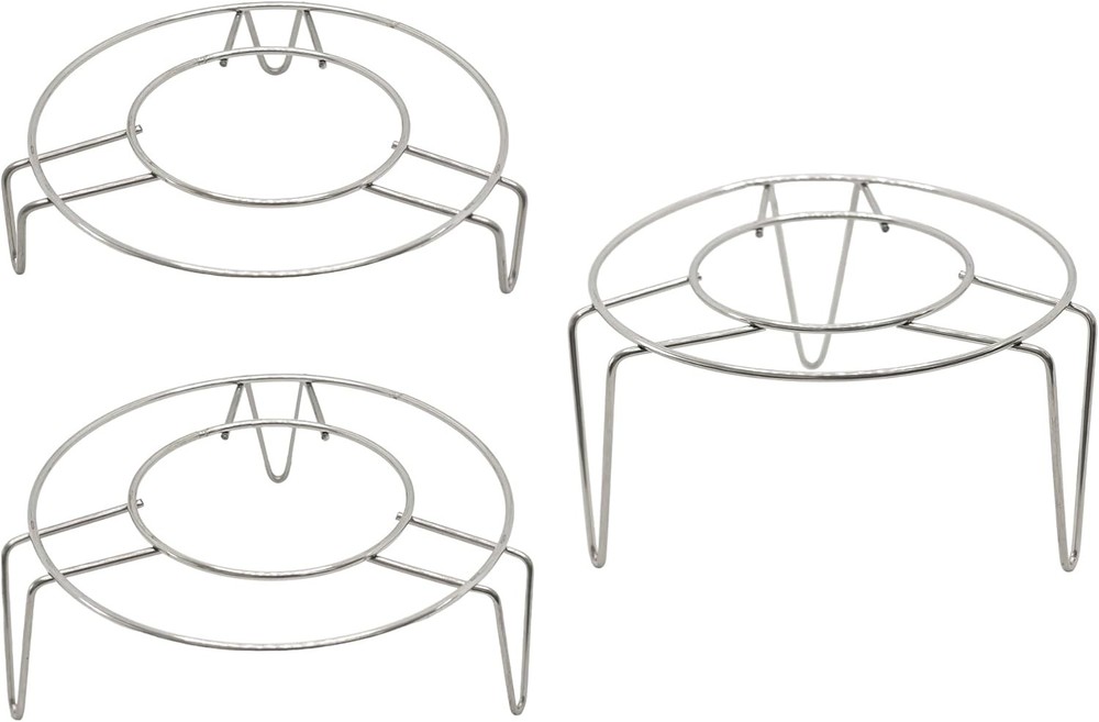 3Pcs 5” Stainl Steel Ste Ra Set, Heavy Duty Round Trivet for