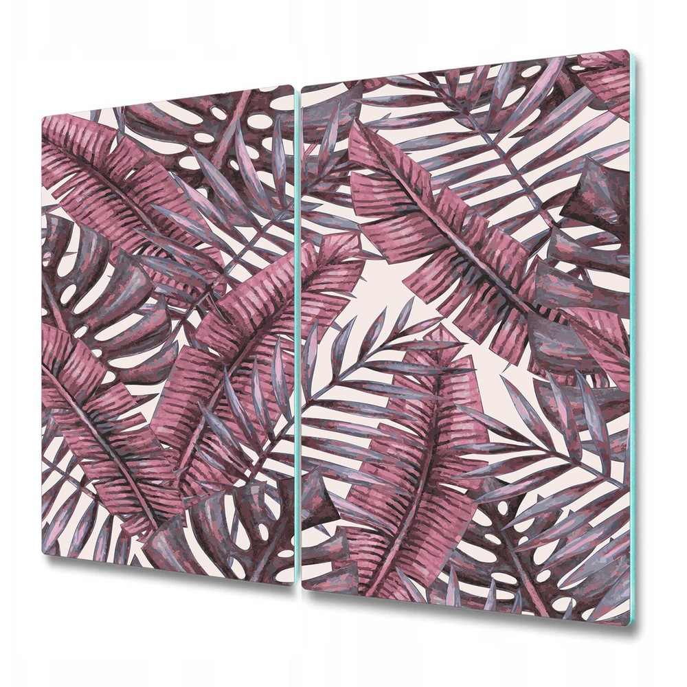 Glass Surface Protector Worktop saver Purple Tropical Jungle Illustration