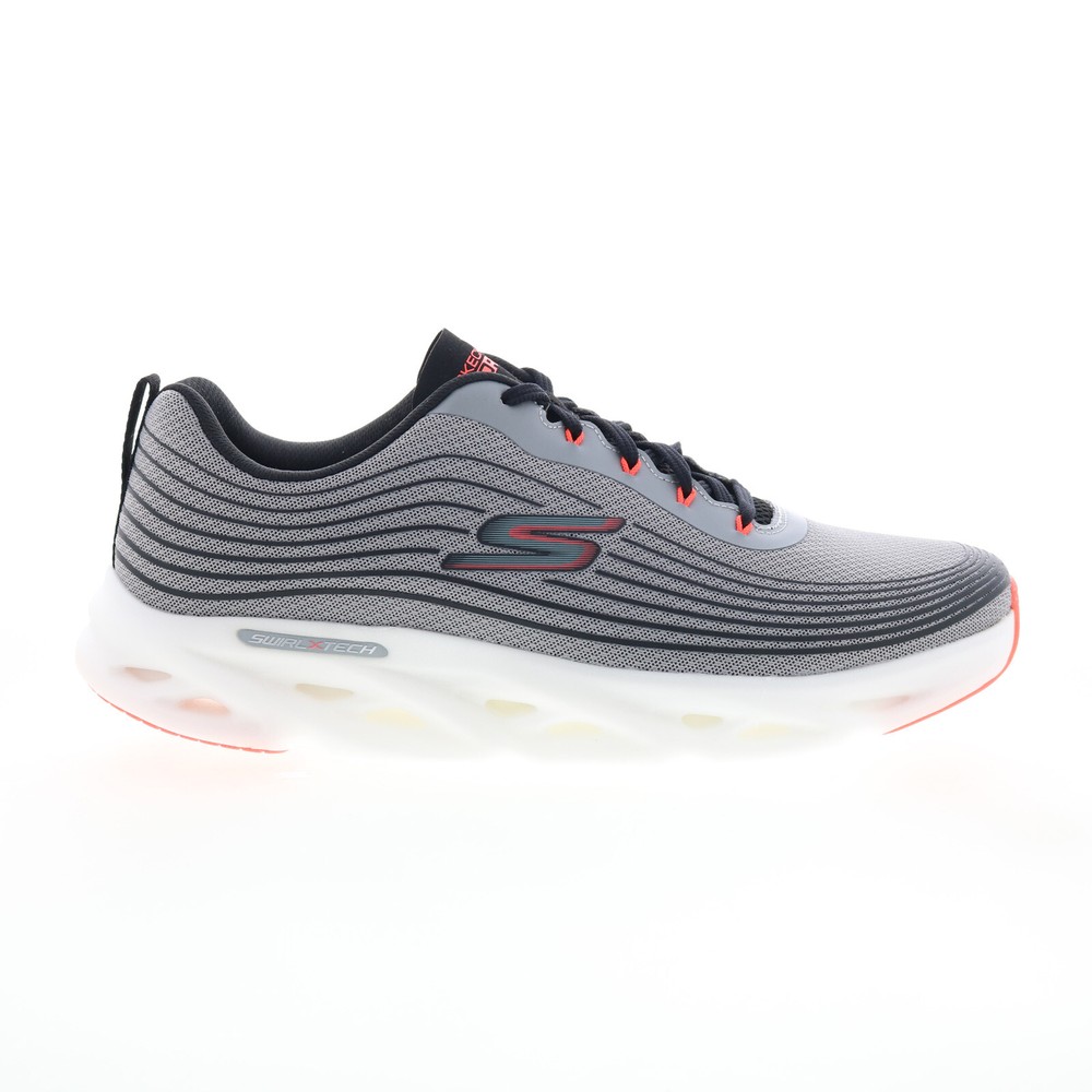 Skechers GO Run Swirl Tech Speed 220904 Mens Gray Athletic Running Shoes