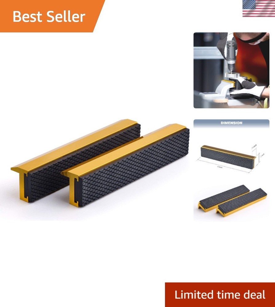 6-Inch Magnetic Soft Vise Jaws with Aluminum Pads for Wood Metal Plastic Workholding