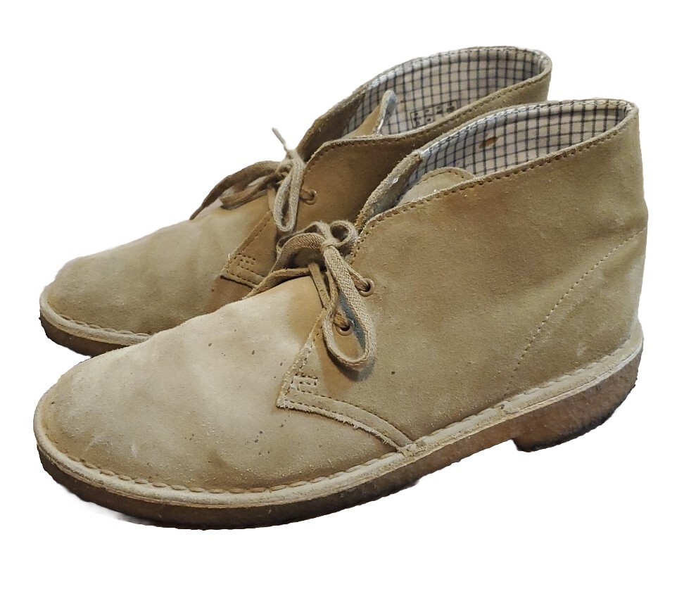 Clark's Brown Leather Desert Chukka Boots US Men's Sz  7.5 Crepe Sole Lined