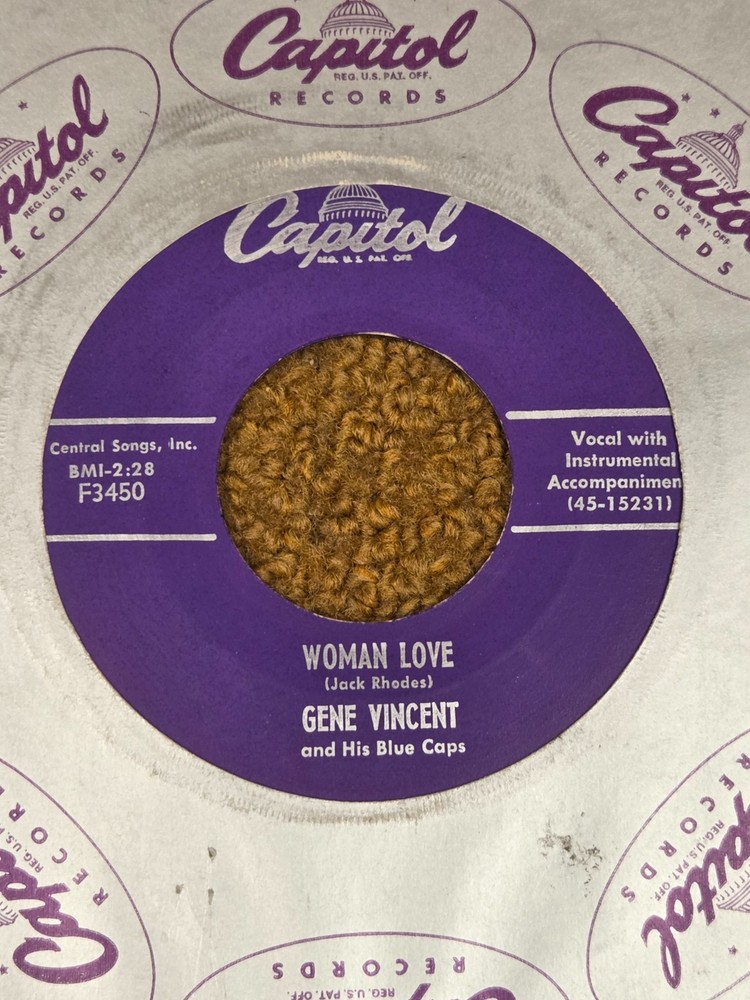45 RPM  Gene Vincent CAPITOL 3450 Be Bop a Lula / Woman Love VG++