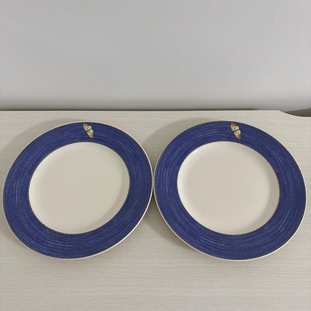 Wedgwood Sarah's Garden 27cm Dinner Plates Set of 2 Blue Bone China
