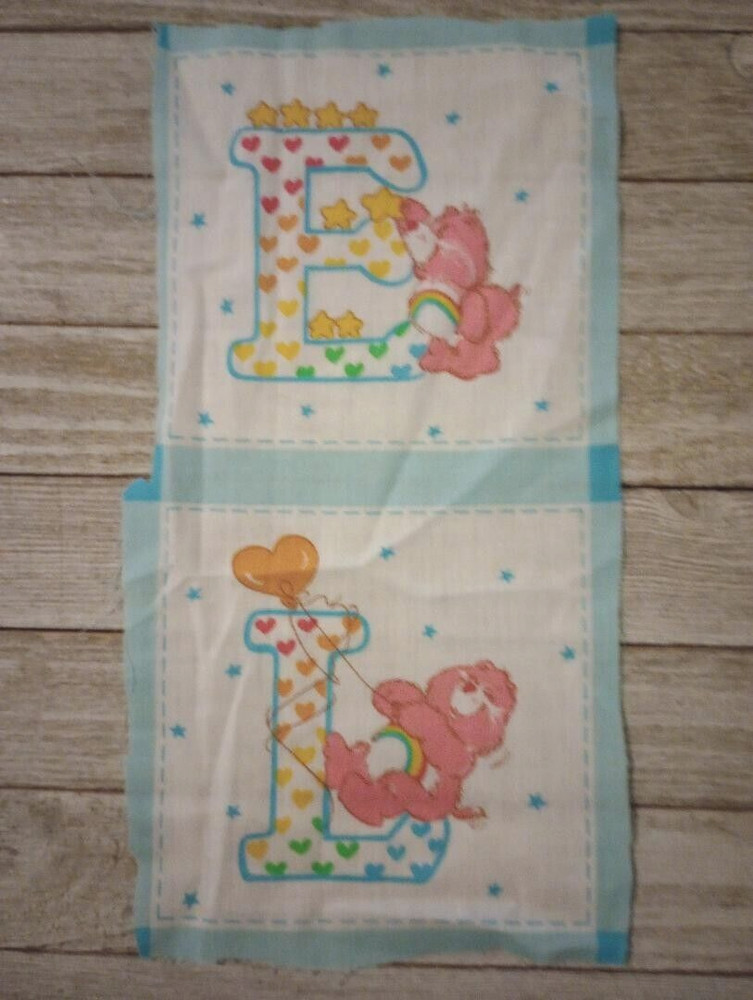 care bears letter monogram fun fabric length L E 1 piece 5 x 5 inch 2 blocks