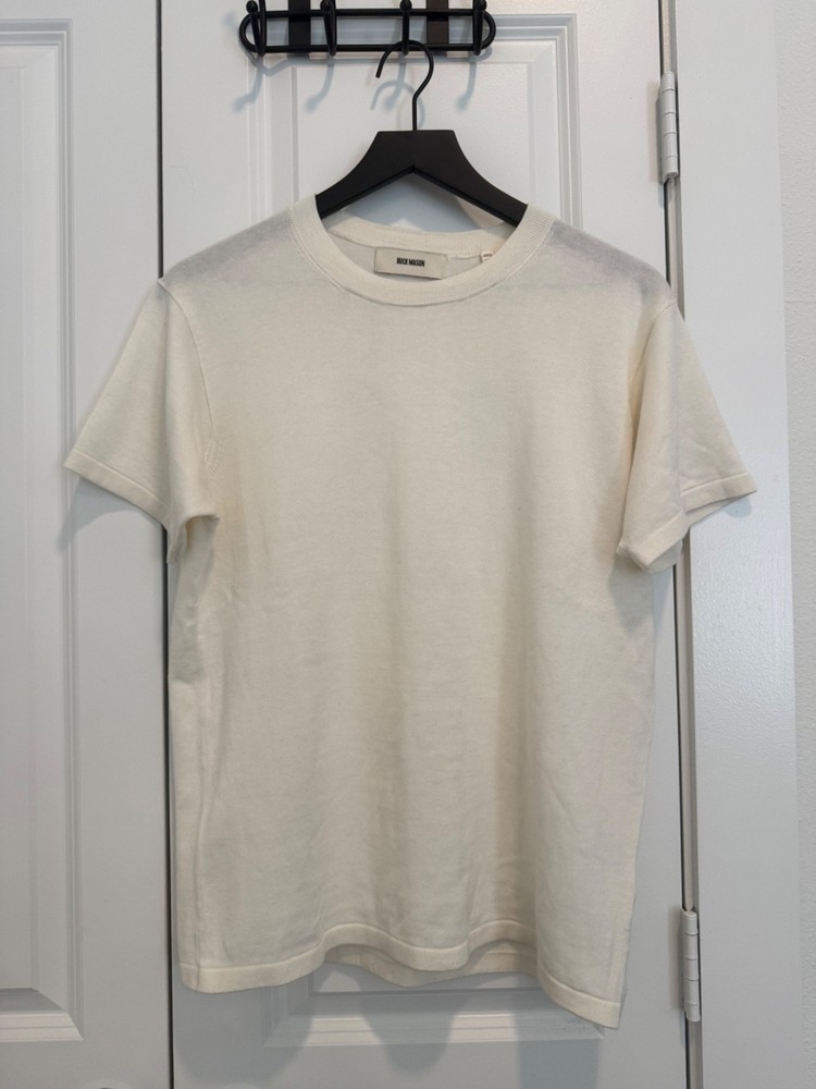 Buck Mason Men's Off-white Como Cashmere T shirt Small