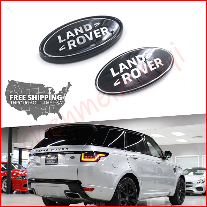 Gloss Black LAND ROVER Range Rover Discovery Tailgate+Grille Emblem Oval Badge