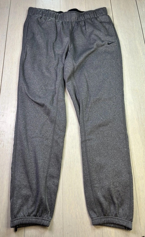 Nike Therma-FIT Pants Mens M Gray Fleece Joggers Elastic Waist Cuffed Pockets