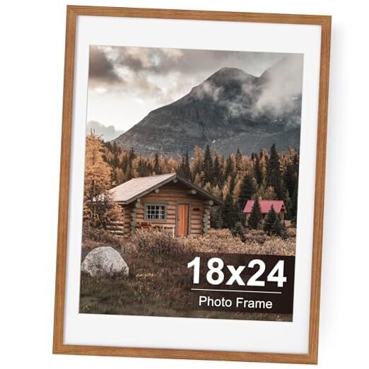 18 x 24 Poster Frame, Rustic Picture Frames Distressed Brown, 18x24-1P Walnut