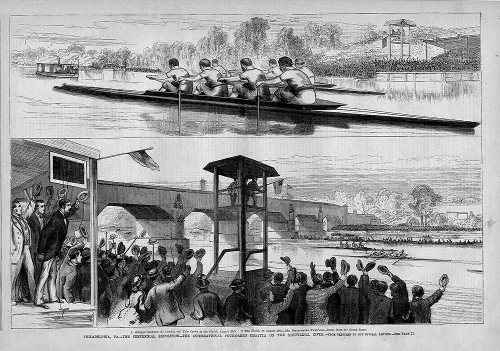 ROWING INTERNATIONAL FOUR-OARED REGATTA ON THE SCHULYKILL RIVER YALE CREW ROWING