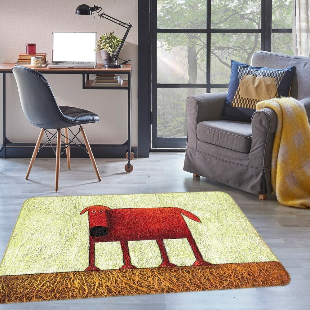 3D Red Puppy Painting NAO4841 Game Rug Mat Elegant Photo Carpet Mat Fay