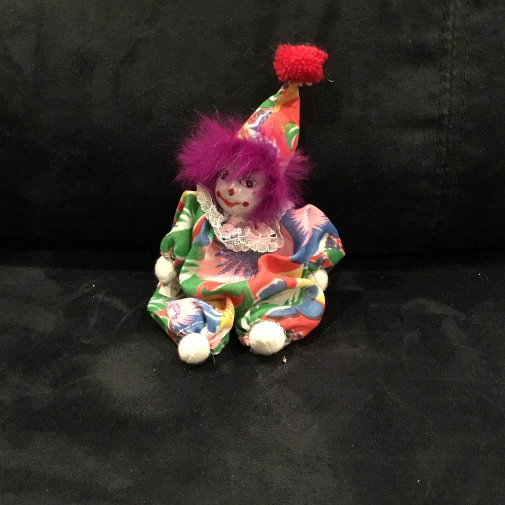 Vintage porcelain clown doll collectible figurine