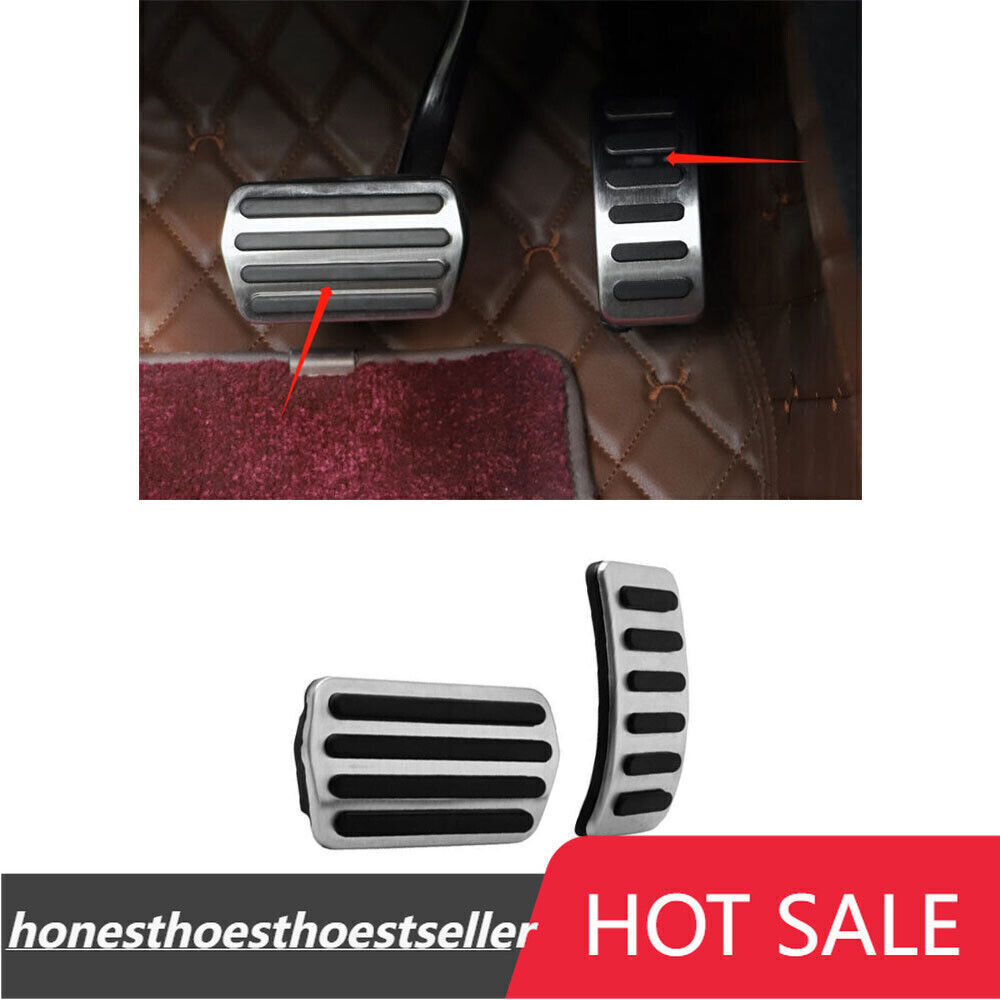 For Volvo XC40 19-23 Silver Steel Brake Accelerator Pedal Pad Cover Car Trim 2PC