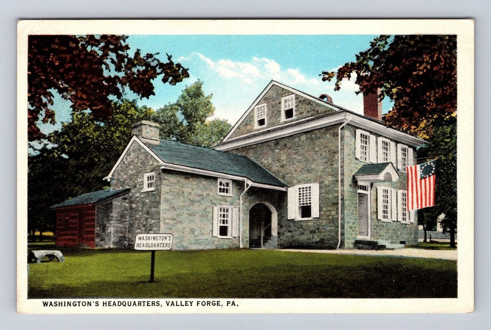 Valley Forge PA- Pennsylvania, Washington's Headquarters, Vintage Postcard