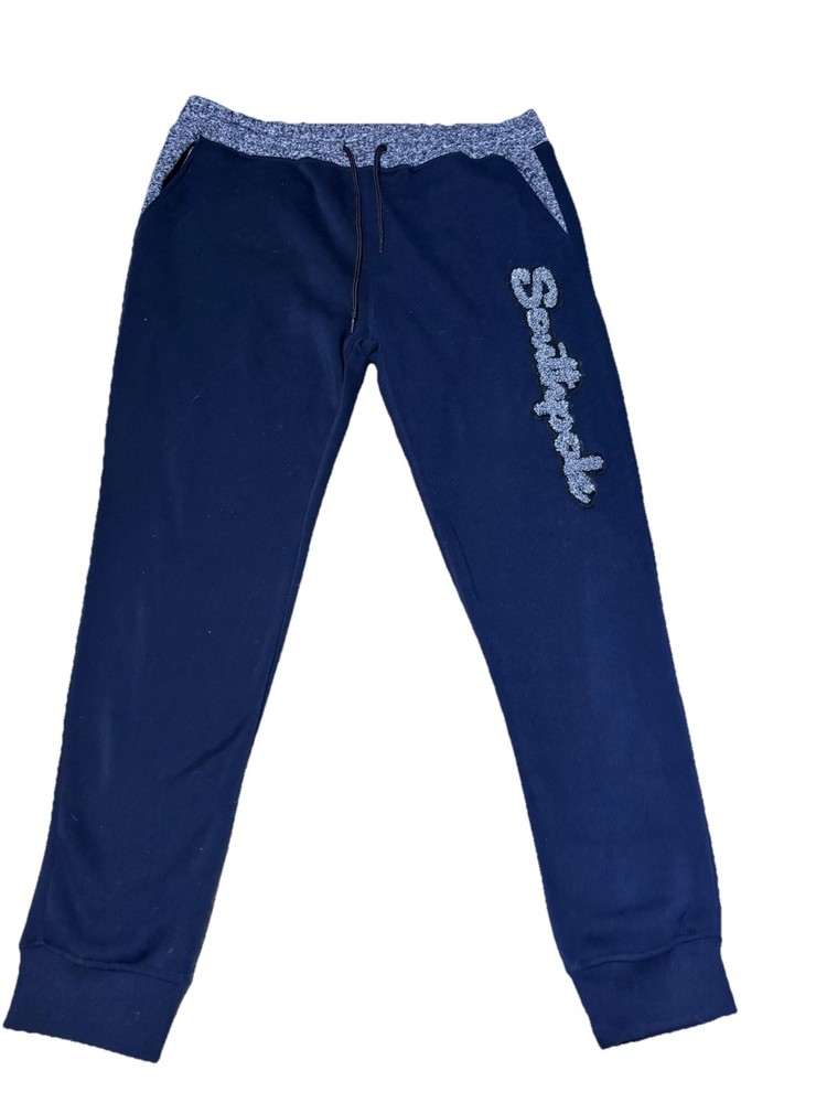 Southpole Jogger Sweatpants Mens XL Navy Fleece Spell Out Lounge Pants