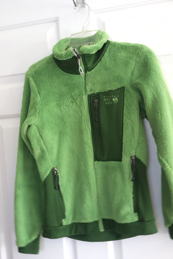 Mountain Hardwear Women's Size S/P Green Fleece Jacket Full Zip Pockets LKN