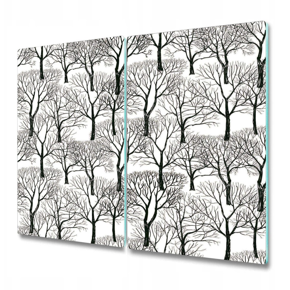 Glass Chopping Cutting Board Trees nature forest woodland woods oldshool art