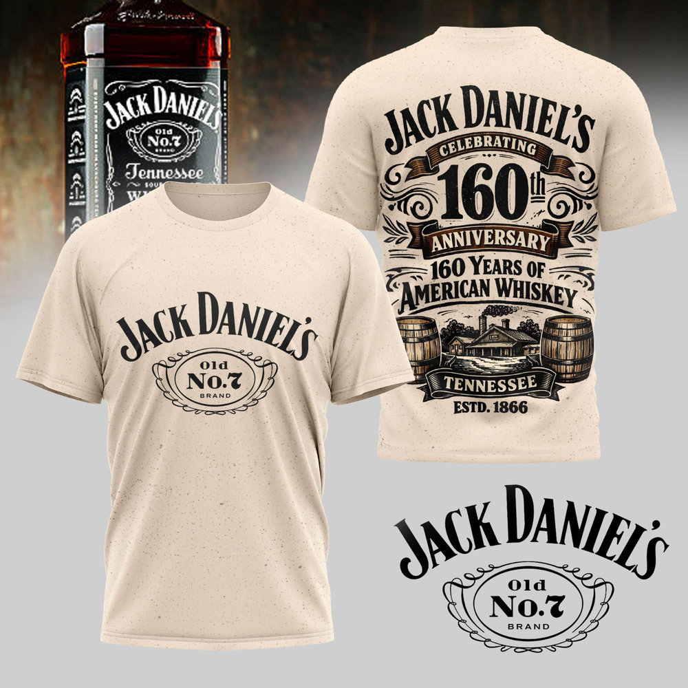 Celebrates 160 Years, Jack Daniel's Tennessee Whiskey All Over Shirt