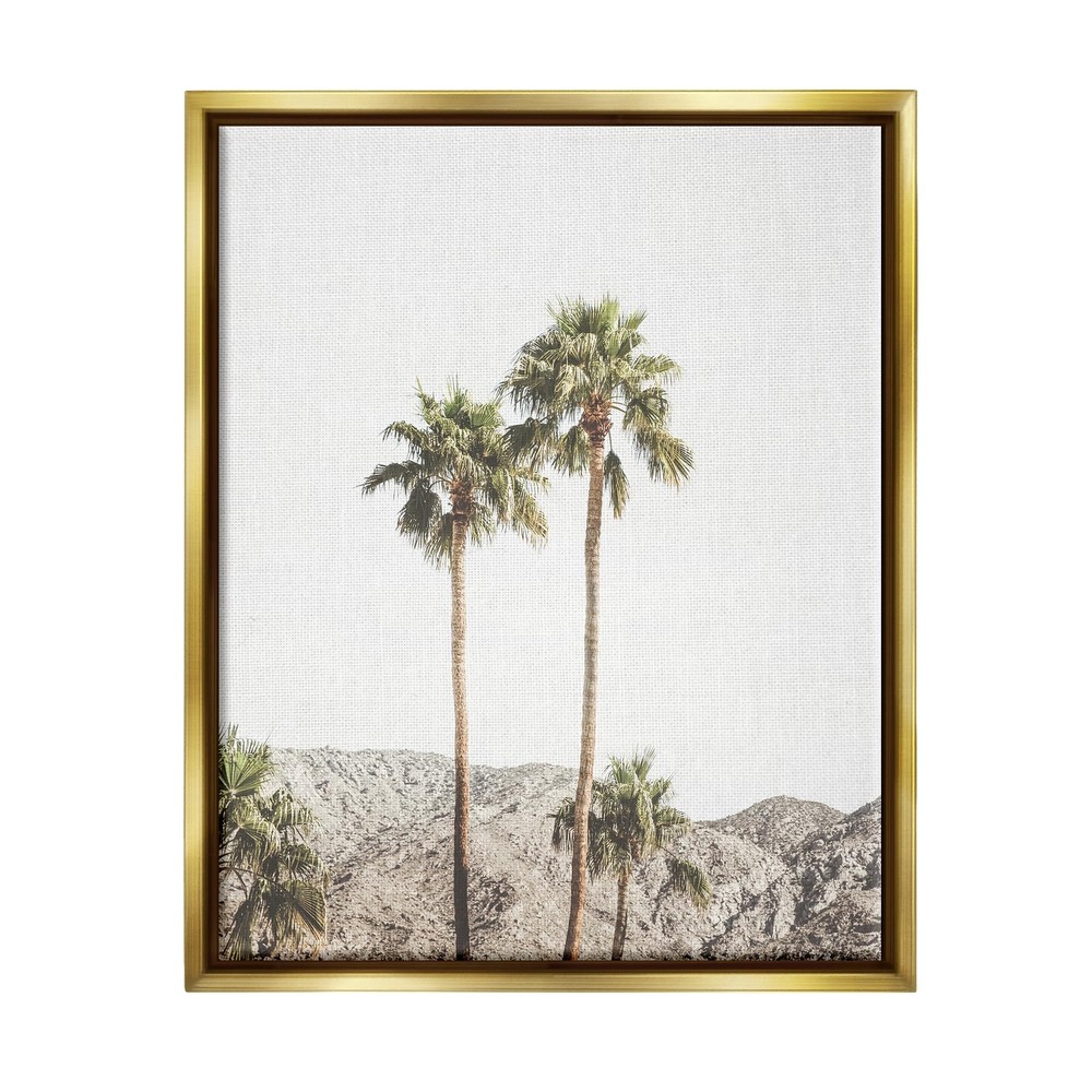 Looming Palm Trees Photography Gold Framed Floater Canvas Wall Art Design by ...