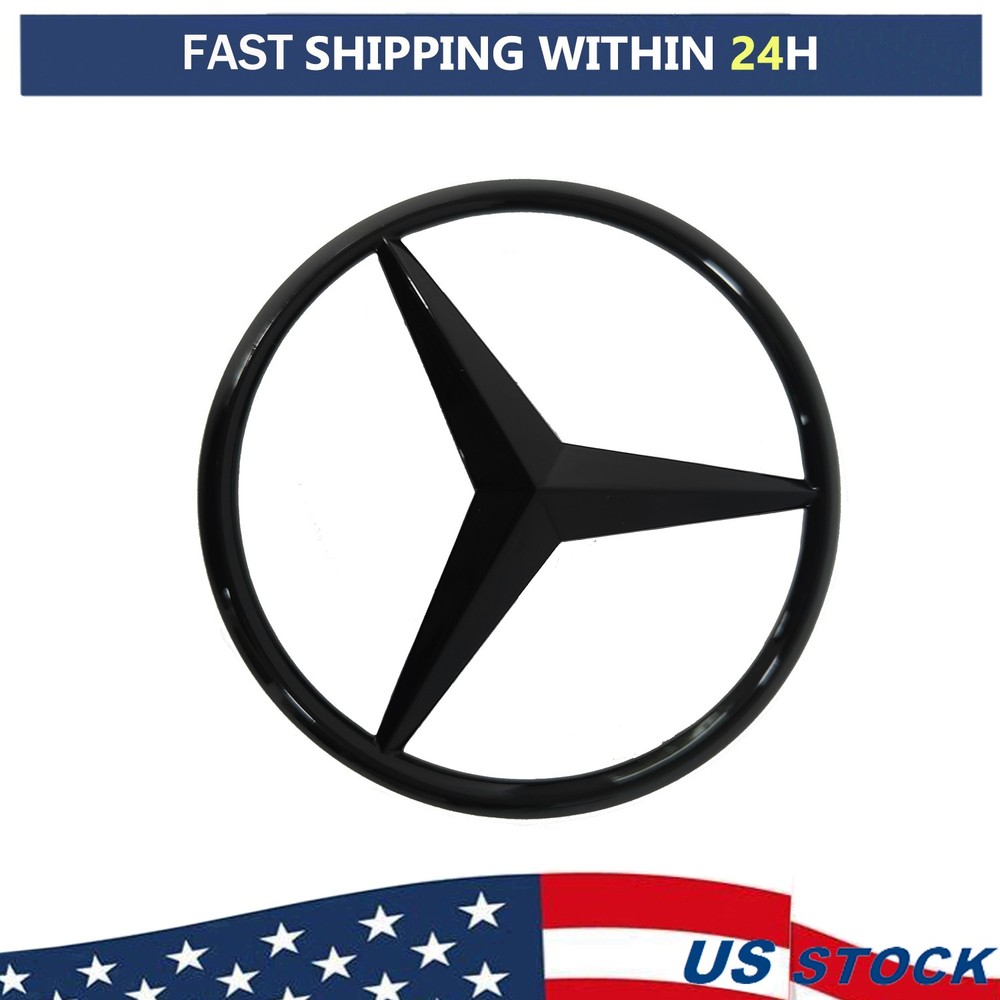 GLOSS BLACK Star Emblem Rear Trunk Lid Logo Badge AMG E350 SEDAN Mercedes W213