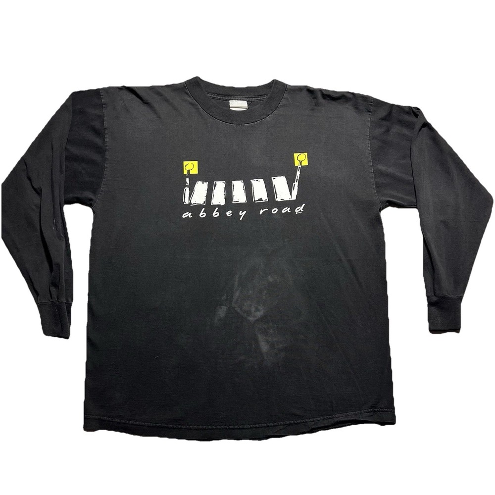 Vintage Abbey Road Long Sleeve Tee L 90s Black Graphic Shirt