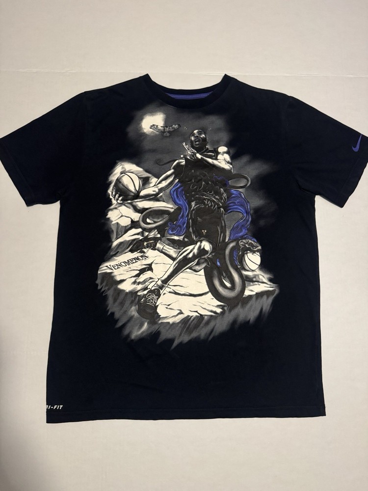 Nike Kobe Bryant Venomenon Shirt Mens Large Black Dri Fit Mamba Snake