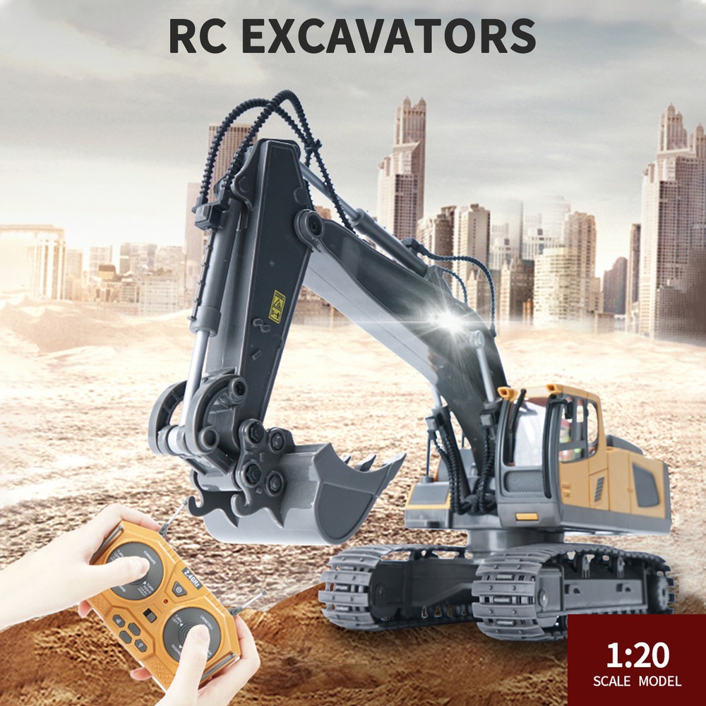 RC Excavator 1/20 2.4GHz 11CH RC Construction Truck Engineering Vehicles Z9A3