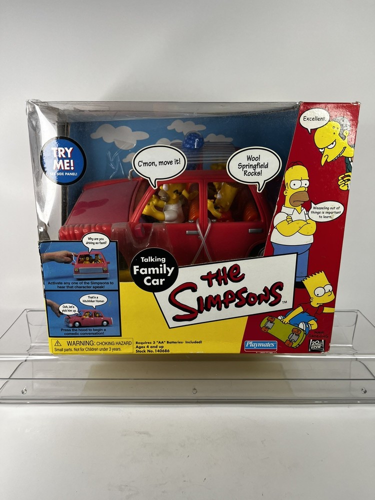 NIB “TALKING FAMILY CAR PLAYSET” - The Simpsons WOS 2001 Playmates Toys 140686