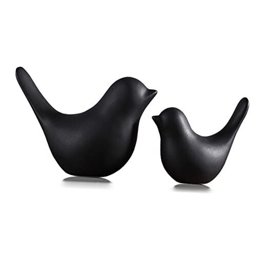 Small Animal Statues Home Decor Modern Style Decorative Ornaments S&L Black