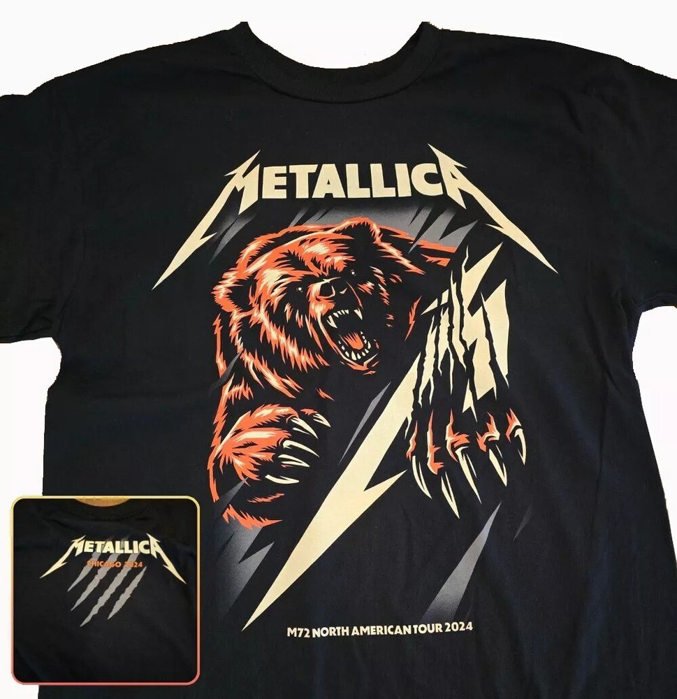 Bear Metallica M72 T-Shirt North American Tour Chicago 2024 On August T-Shirt