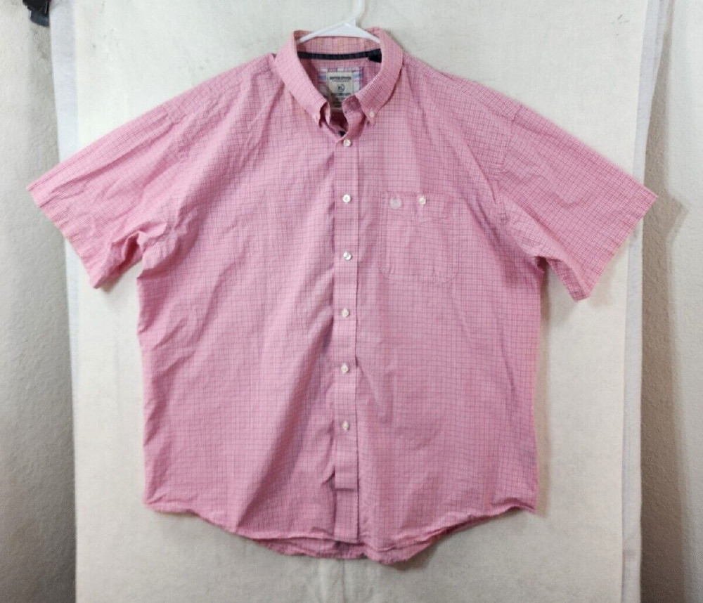 Panhandle Slim Roughstock Mens XL Pink Check Short Sleeve Button Up Shirt
