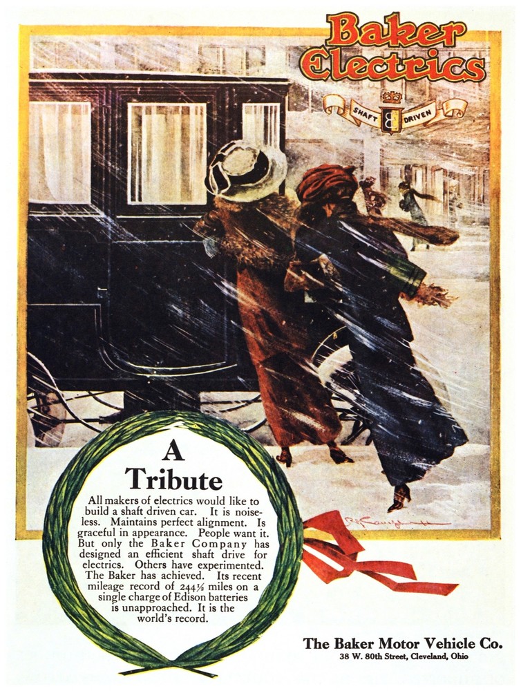 Decor Poster. Fine Graphic Art. Baker Electrics Automobile. Wall Design 1403