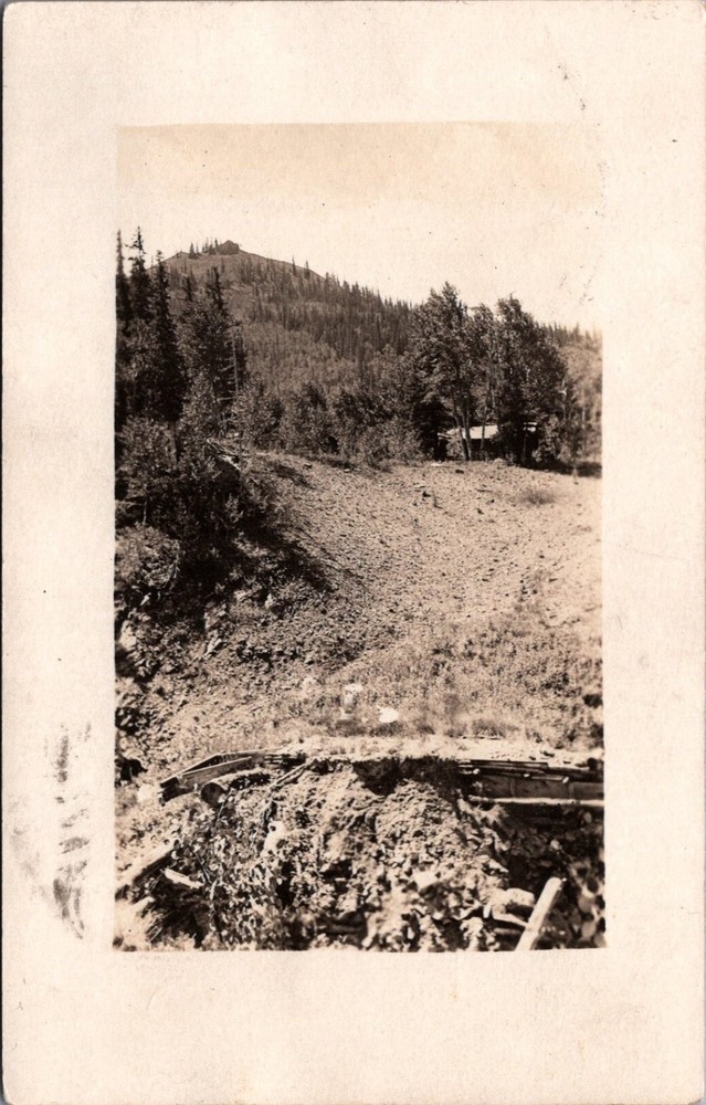 1918 Lyons NY Real Photo Postcard Mountain Forest Cabin RPPC