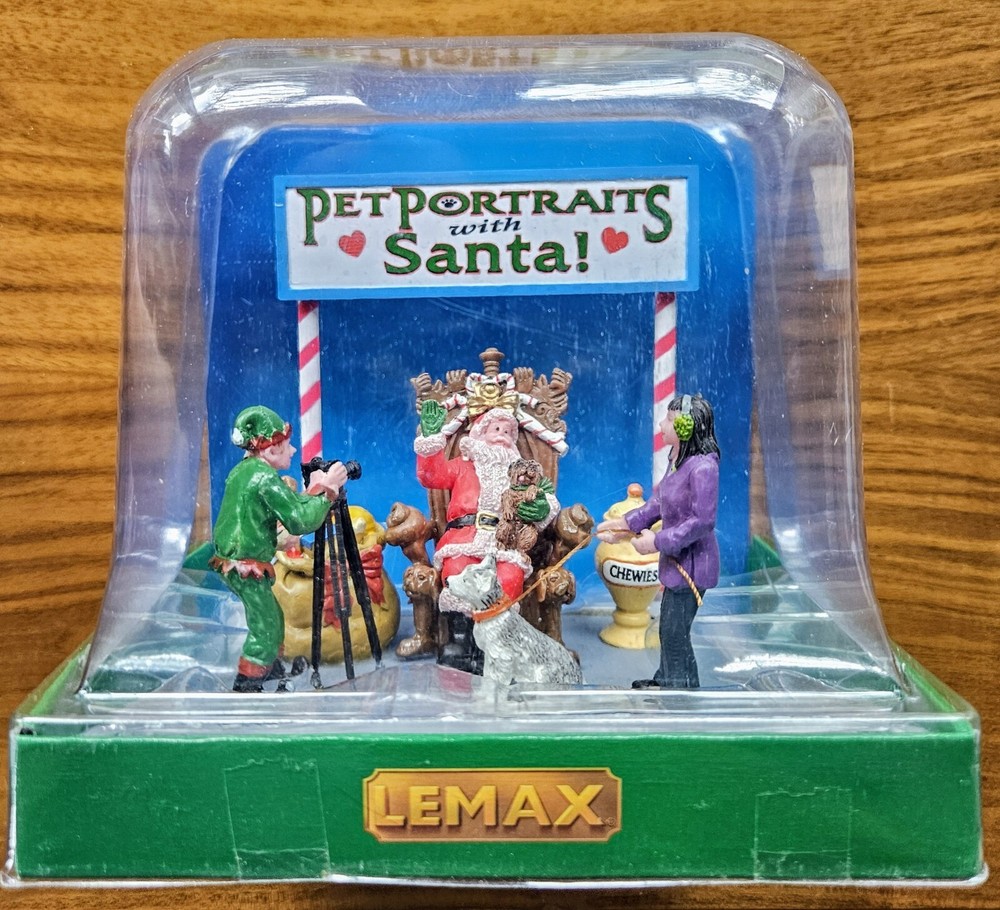 RARE Retired Lemax Pet Portraits with Santa Christmas Table Accent-image