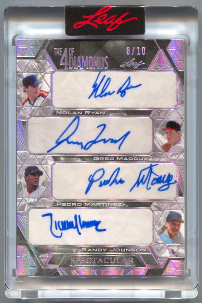 2025 Leaf Spectacular Nolan Ryan Maddux Pedro Martinez Randy Johnson 4 Auto #/10