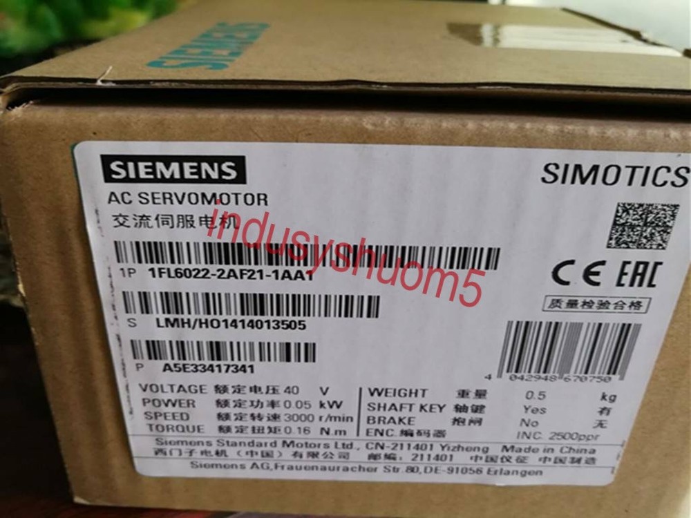 ONE NEW SIEMENS Servo Motor 1FL6022-2AF21-1AA1