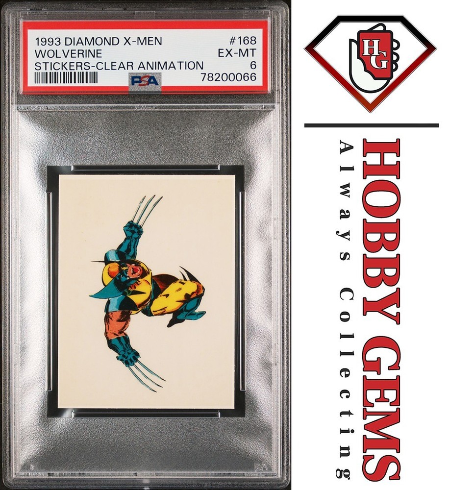 WOLVERINE PSA 6 1993 Diamond Marvel X-Men Clear Animation Sticker #168 C1
